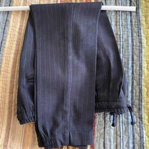 Zara Boys Navy Blue White Pinstripe Pants Sz 7